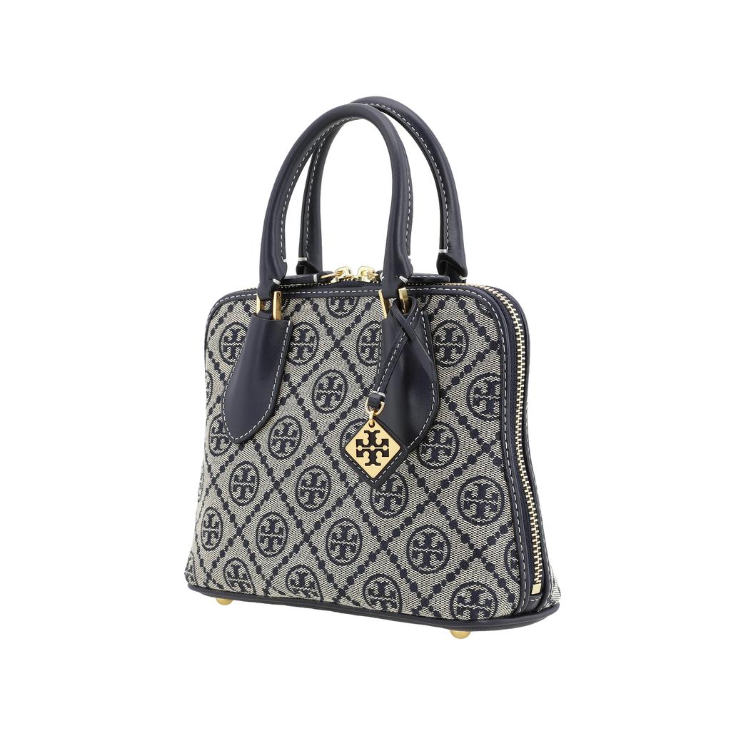 Tory Burch T Monogram Swing Two-Way Zipper Closure Fabric And Leather Mini Shoulder Crossbody Bag Women Handbags Navy-Blue 155620-405