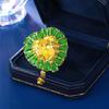 Type Magnetic Buckle With Diamonds, Two-Color Yellow-Green Brooch, High-End Sense, Niche Simplicity, No Damage To Clothes, No Holes, Small Brooch
