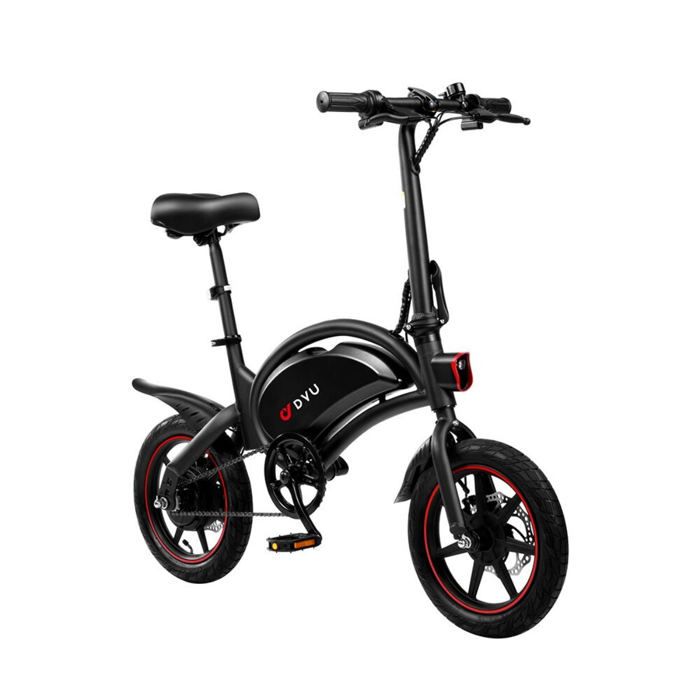 Vélo Électrique DYU D3F 14 Pouces 25km/h - Moteur 250W Batterie 36V10Ah Freins À Disque - Noir