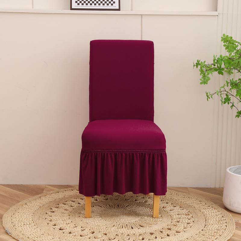 2025 new chair cover universal thickened dining chair cover hotel non-slip skirt chair cushion cover household 1pcs 4229₽