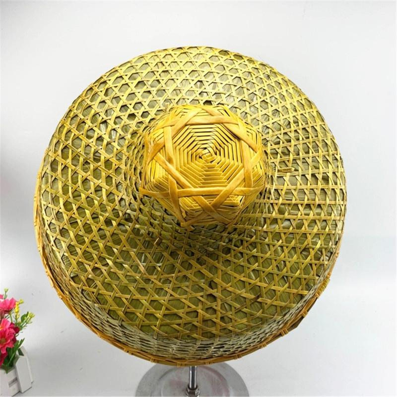 Ancient Oriental Style Bamboo Hat Chinese Costume Traditional Farmer Hat