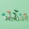 Mini Glass Vase Fridge Magnet Diy Porcelain Vase Flowers Refrigerator Message Sticker Plant Magnet Green Gift Kitchen