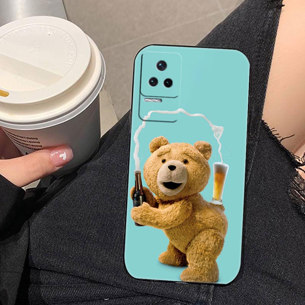 Naughty Cute Bear Phone Case For Redmi K60 K40 K30 15 15C 14C 13C 12C 12 10 10C 9T 9C 9A 9 8 8A A1 A2 A3 Pro Plus Cover Case