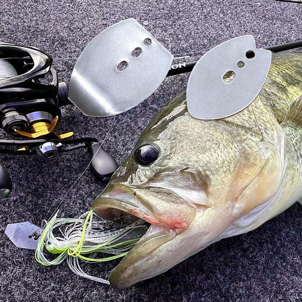 10Pcs Stainless Steel Swim Jig Dancer Jig Blade Chatter Style Bait Fishing Lure Parts for Angling