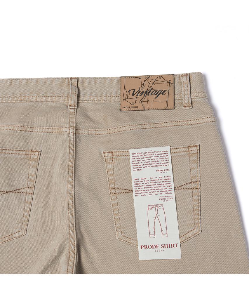 PRODESHIRT Bordeaux Dyed Denim Pants (Beige)