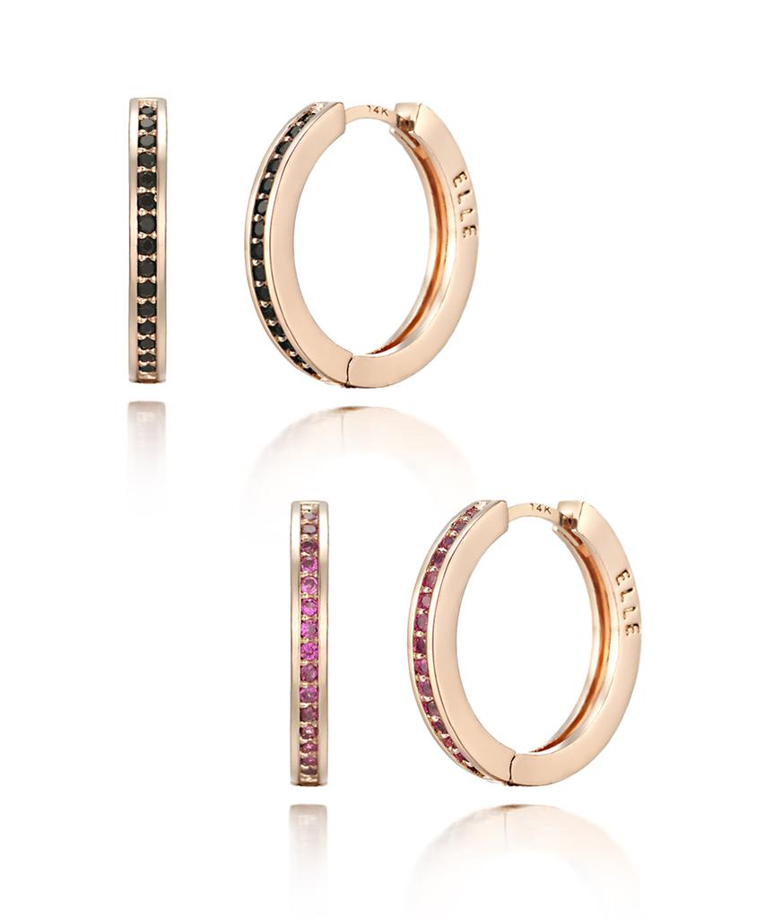 Ellejewelry Basic 14K Gf One-Touch Ring Earrings Elgpee230