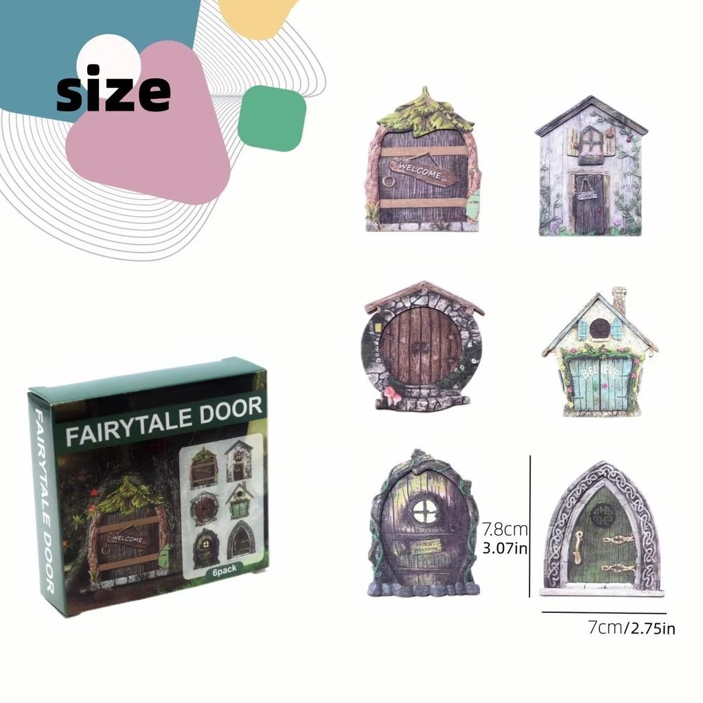 Mini Fairy Door Corrosion Resistant Moisture-Proof Micro Decor Fairy Tale Learning Toy Kit For Kids For 112 Dollhouse