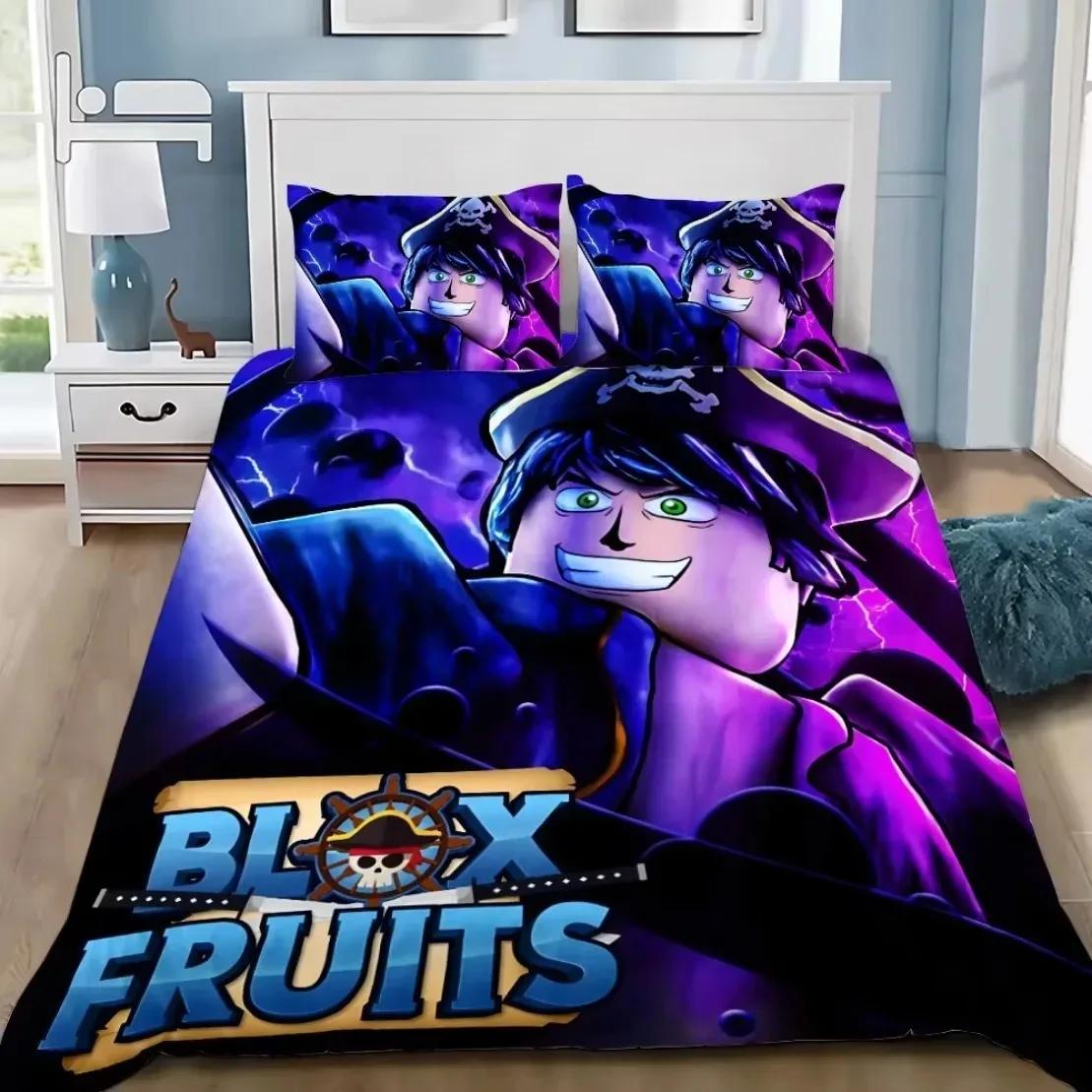 

Comforter B-Blox F-Fruits Game Bedding Set 3D Cartoon Soft Skin-Friendly Single Double King Size For Kids Birthday Gift Comforter (quilt)-EU Single(135*200cm)3pcs