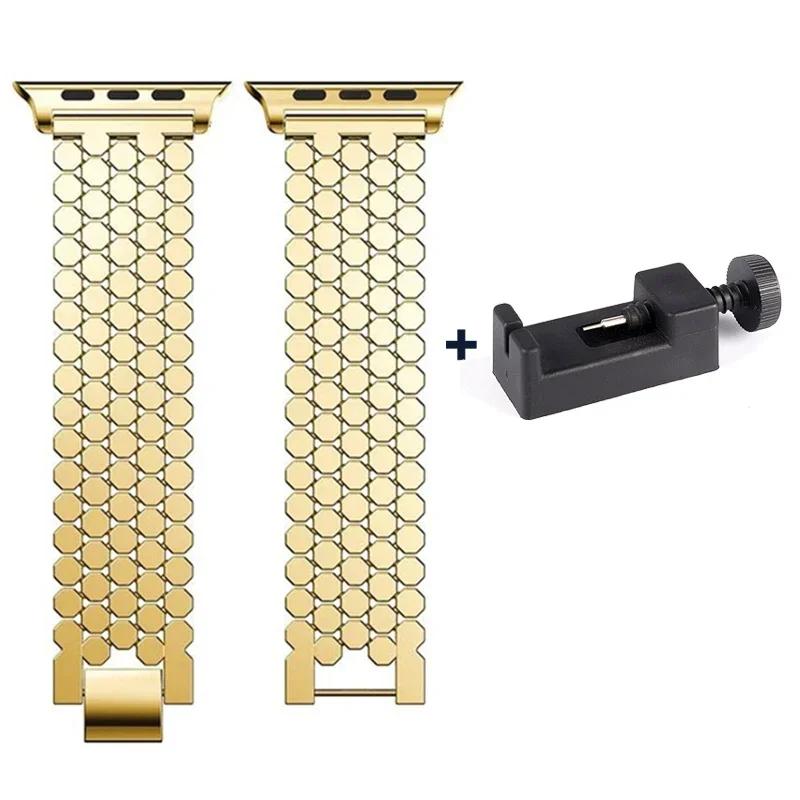 Stainless Steel Bands For Apple Watch Series 9 8 7 6 SE 5 4 3 Ultra2 1 Band49 38 42 40 44 41 45mm Bracelet Loop For Iwatch Wrist