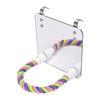 Bird Mirror with Perch Colorful Cotton Bird Rope Perch Parrot Chew Toy for Bird Cage Accessories