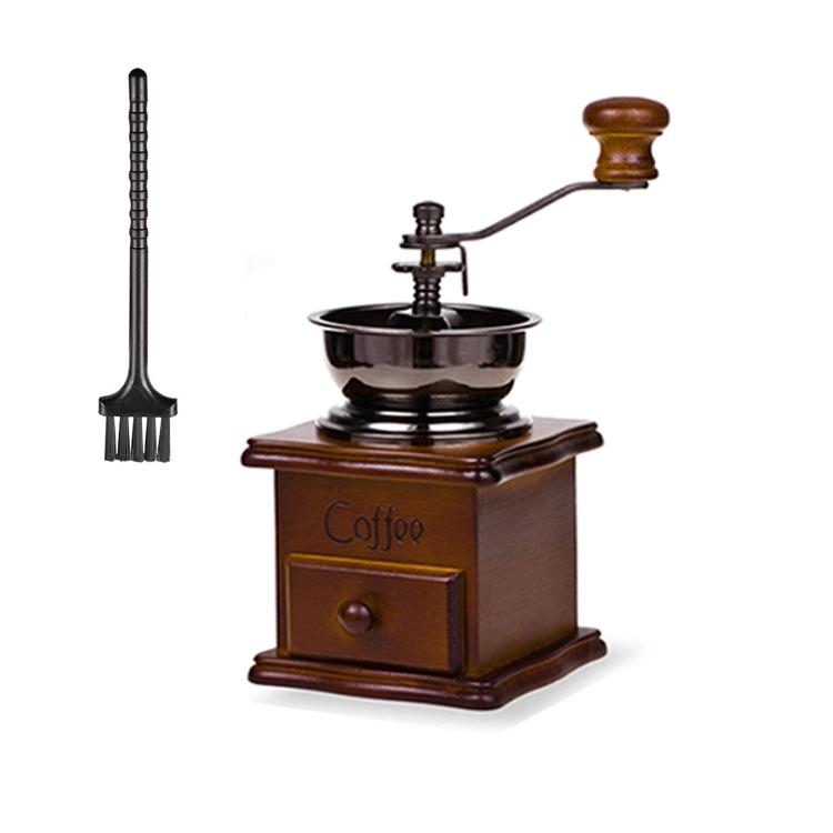 Ретро Классическая Деревянная Кофемолка с Керамическим Жерновом - Мини Бытовая Кофеварка