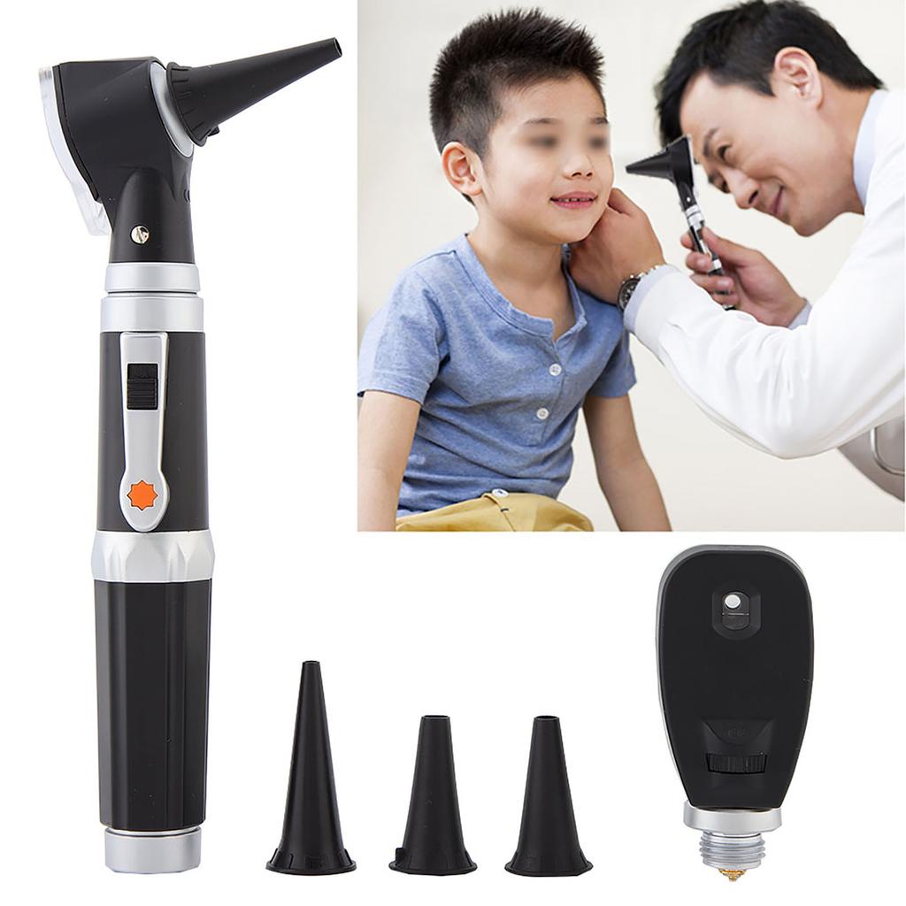Professional Fiber Optic Otoscope  Ophthalmoscope Kit LED Fiberoptic Otoscope  Ophthalmoscope Set