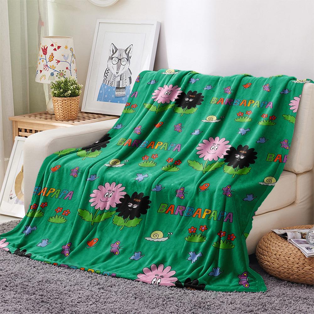 Barbapapa2 Flannel Blanket, High quality Comfortable for All Seasons, Home Decor, Warmth and Comfort