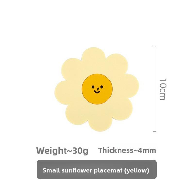 Silicone Heat Insulation Pads, Household Anti-slip Coasters, High-temperature Resistant Table, Bowl and Plate Pads, Sunflowers