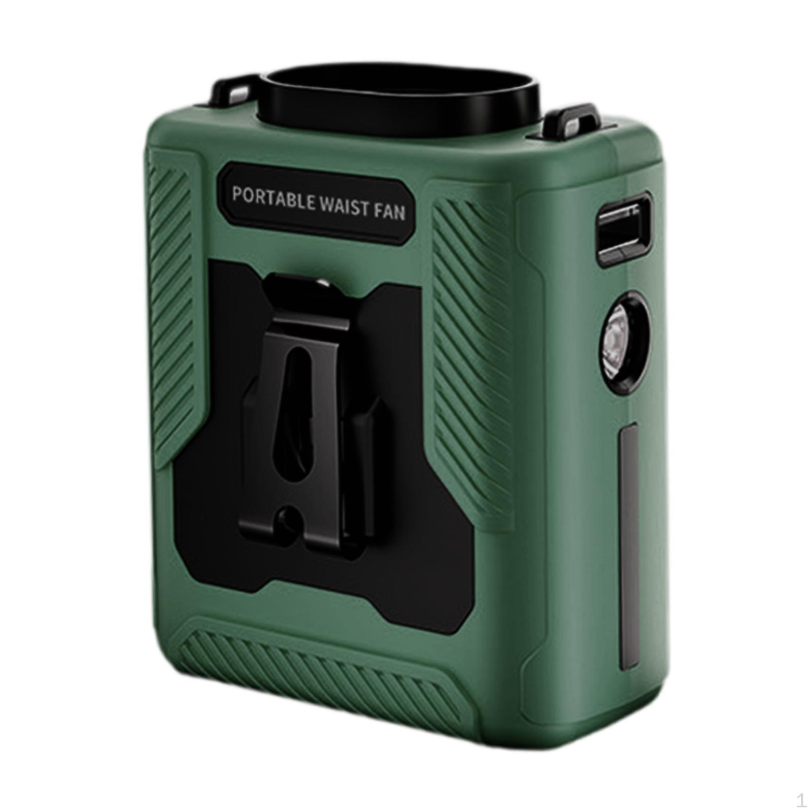 

Портативный поясной вентилятор с клипсой, прочно крепится для офиса, рыбалки, кемпинга зелёный