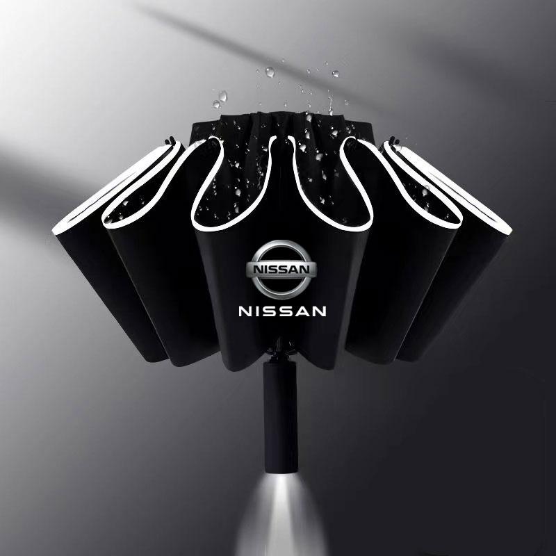 Fully Automatic LED Flashlight Windproof UV Umbrella For Nissan 350z 370z altima Armada Frontier Kicks Leaf nismo pulsar Qashqai