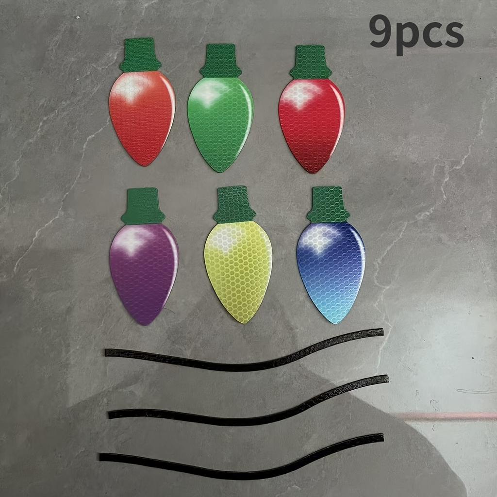 9-piece Reflective Car Magnet Set, Used for Holiday Parties, Car Garages, Refrigerator Stickers