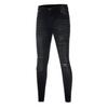 Pantaloni jeans da uomo con cerniera a righe in denim con foro vintage lavaggio hip-hop da lavoro