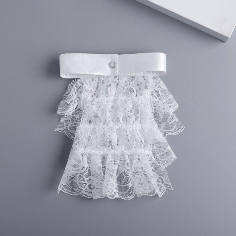 Lace Ruff Collar Wrist Cuffs for Girls Renaissance Victorian Play Medieval Cosplay Victorian Ruffled Lace Cosplay