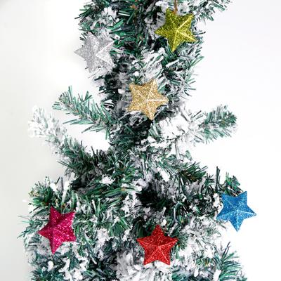 Pendentif de noël en forme d'étoile 3D scintillante, 6 pièces, avec lanière, étoile scintillante, ornement d'arbre de noël, décor de fête artisanal DIY