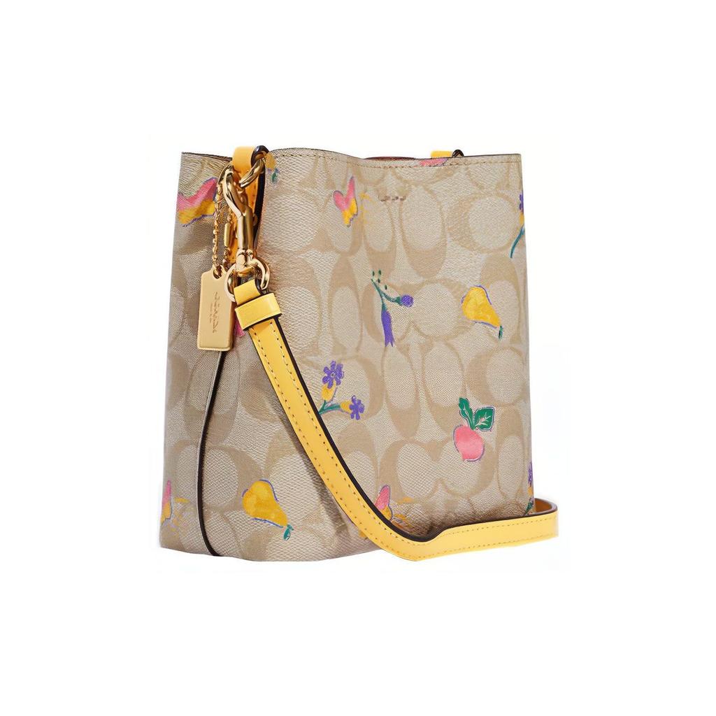 Coach Town 16 Dreamy Veggie Print Detachable Shoulder Strap Crossbody Bag Mini Women Crossbody Bag Khaki C8255-IMTVE