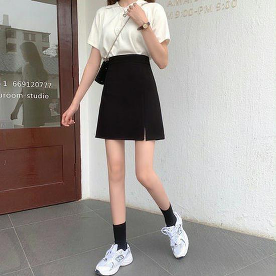 

Plus Size Child s Black A-Line Midi Skirt - High Waist, Slimming, Summer 2024, Slit, Bodycon Style. S