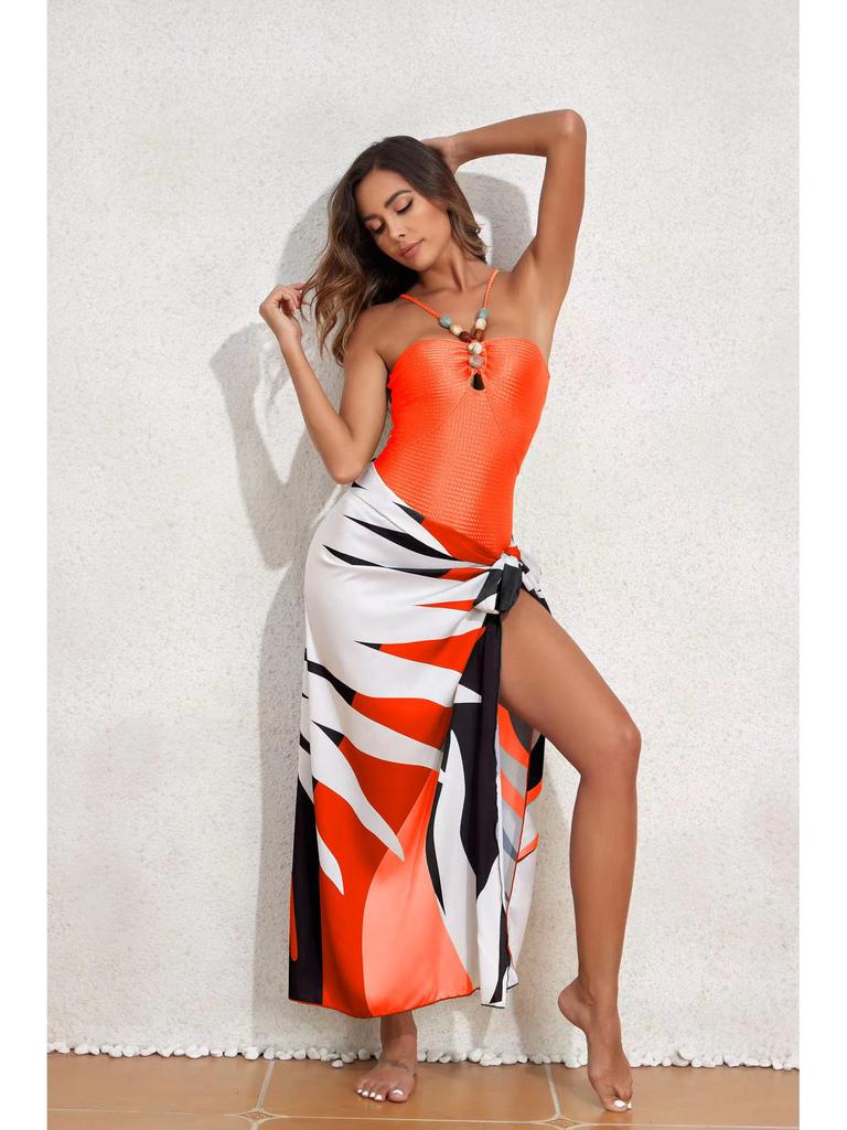 2024 Women's One-Piece Swimsuit: Slimming, Sexy, Sun Protection, Belly Covering, Gauze Skirt Bikini Set