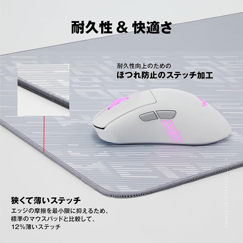 ASUS ROG Scabbard II Arctic Gray XXL Mousepad / Extra Large Gaming Mousepad / Water Resistant / Oil Resistant / Dustproof / Fray-Resistant Flat
