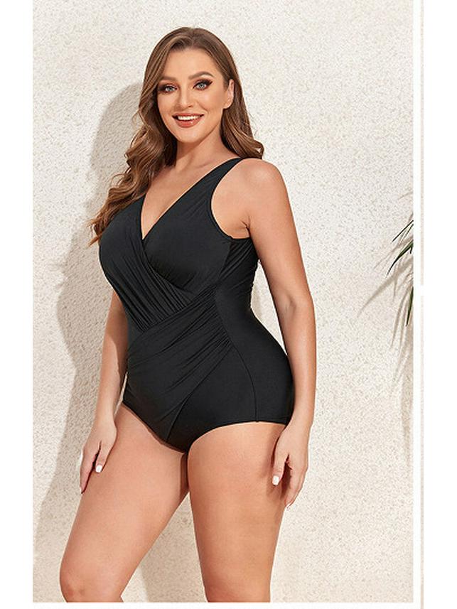2024 Stylish Plus Size Women's One-Piece Bikini Swimsuit