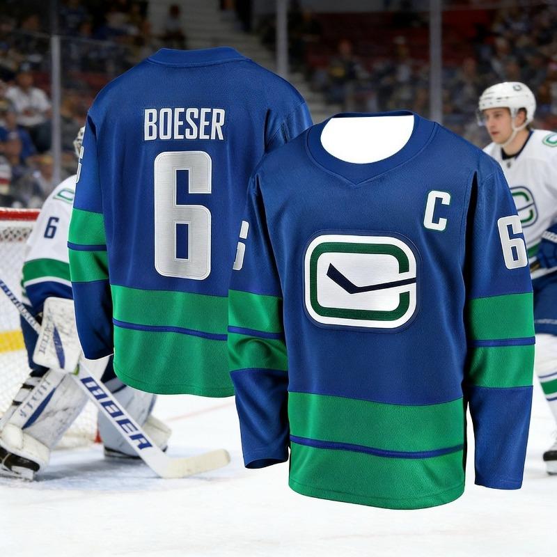 Men's New Vancouver Canucks Hockey Training Jersey - Breathable, Quick-Drying Long-Sleeved Shirt for Outdoor Activities Kids