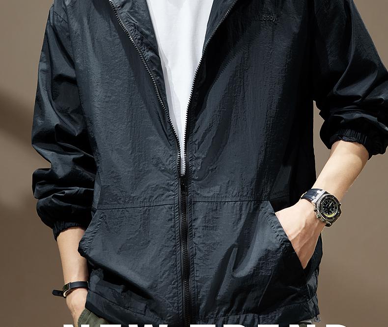 Herren Sommer Leichte UV-Schutz Kapuzen Outdoor Arbeitsjacke