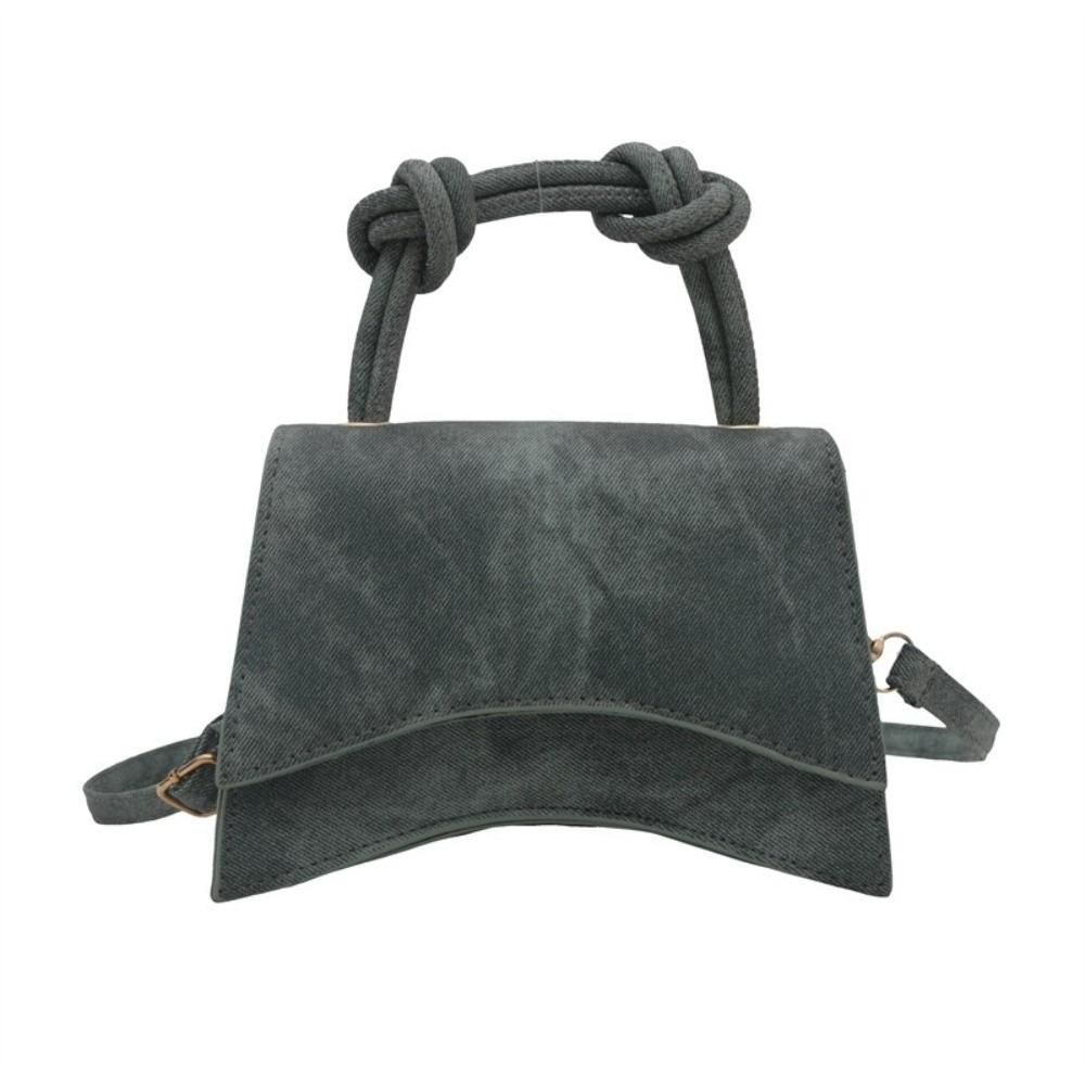 

Single Shoulder Simple Crossbody Bag Square PU Leather Handbag Smudging Square Bag Outdoor сірий