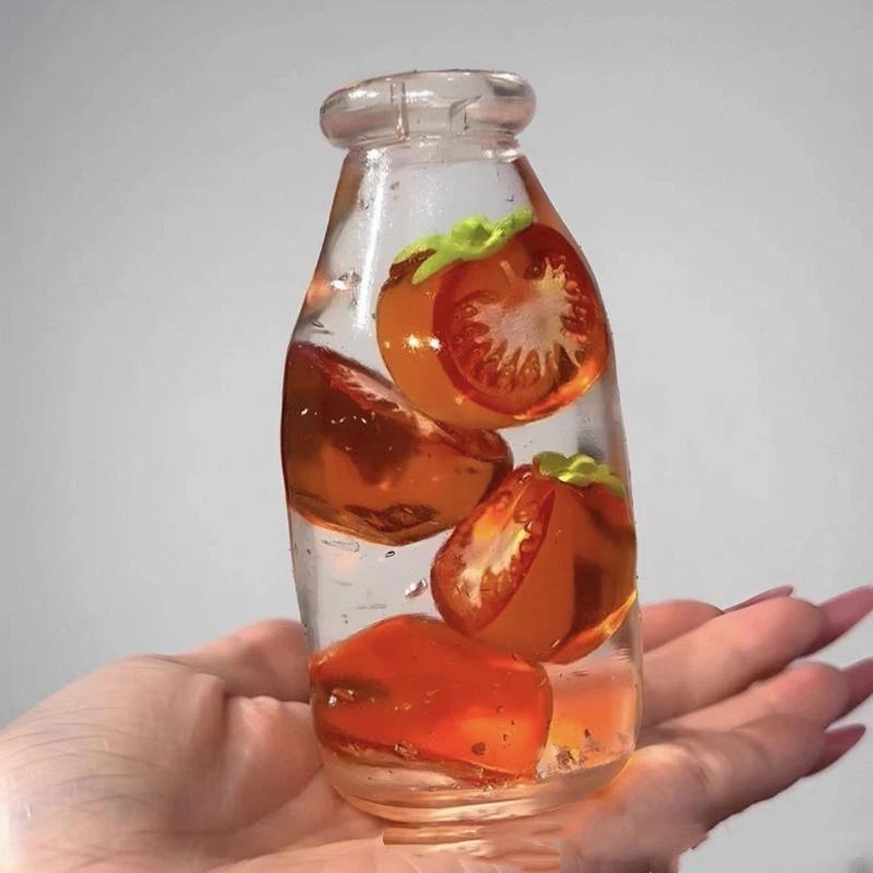 Simulated Fruit Bottle Fidget Toy Handmade Moldable Ball Stress Relief Toy For Adults Children