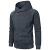 Autumn Winter Men's Solid Color Hooded Long Sleeve Side Zipper Design Hoodie