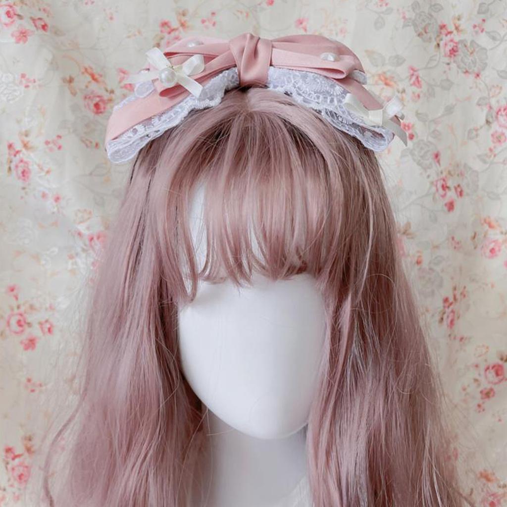 Girls Cosplay Lace Hairband Animation Maid Bowknot Headband LolitaStyle Headhoop
