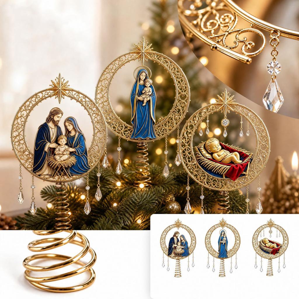 Christmas Tree Topper, , 2D Flat with Decorative Lights, Non- Holiday Decoration