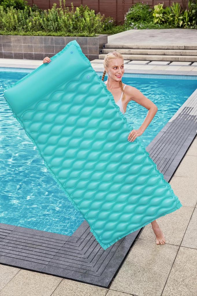 Bestway 155 x 77cm Floating Green Ocean for Pools Roll-Up Mat, Design, (44020)