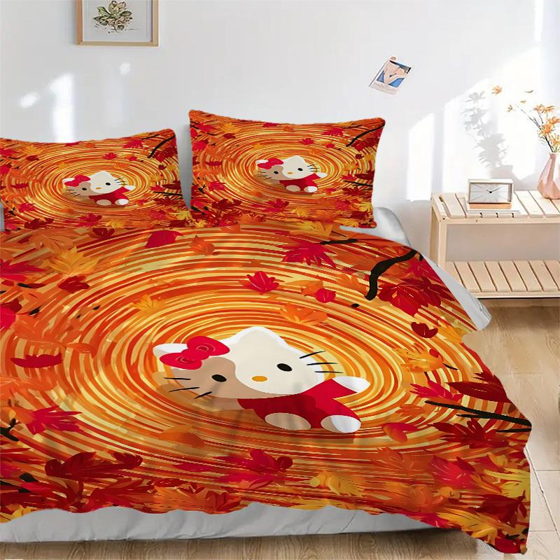 

Набор пододеяльников Hello Kitty из 3 предметов, 1 пододеяльник + 1/2 наволочки (Без вкладыша), Пододеяльник для двуспальной кровати, Комплект постельного белья, Постельное белье, Сезонное постельное белье 135x200cm