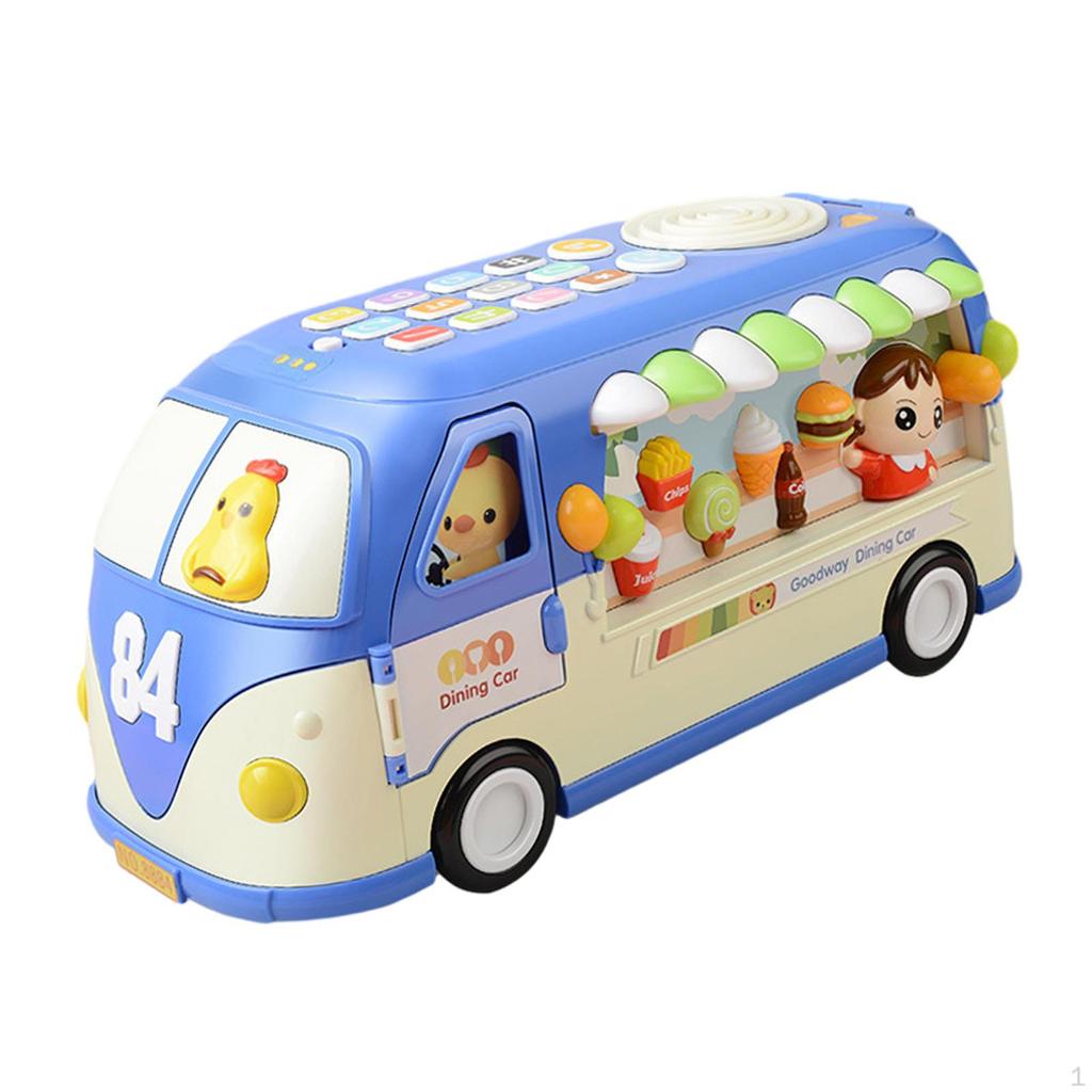 Baby Musical Bus Toys Busy Learning Food Toy Cartoon Intellectual School for Party