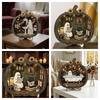 2D Flat Desktop Decoration Wooden Halloween Decorative Plate Funny Pumpkin Ornament  Home