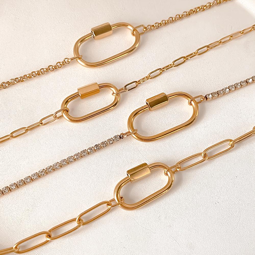 eManco Oval Buckle Heads DIY Chain Pendant Bracelet Stainless Steel Jewelry Design Match Charms Bracelets Women Accessories