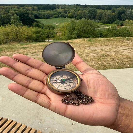 5.08 Cm Engraved Brass Compass with Leather Case Inspirational Keepsake with Chain Message Graduation, Birthday, or Travel Gift for Son