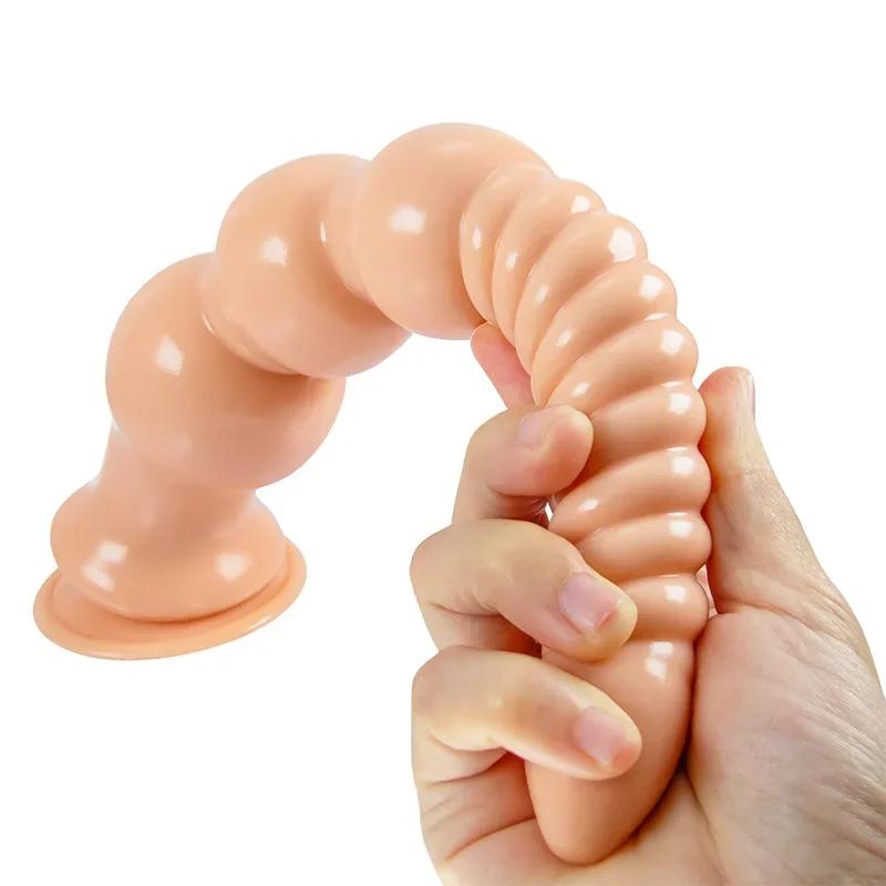 Obrovský simulačný dildo Sex shop Mäkký penis so silnou prísavkou Stimulátor masáže prostaty Nástroj na ženskú masturbáciu Zadný zátka