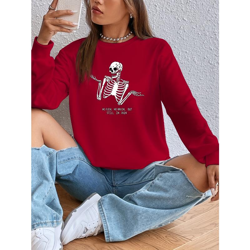 

Женский свитшот из полиэстера свободного кроя с круглым вырезом, теплый, уютный, для дома XXL красный