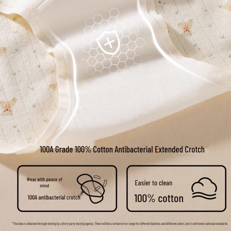 FitonTon Women's Pure Cotton Seamless Lace Briefs 4-Pack