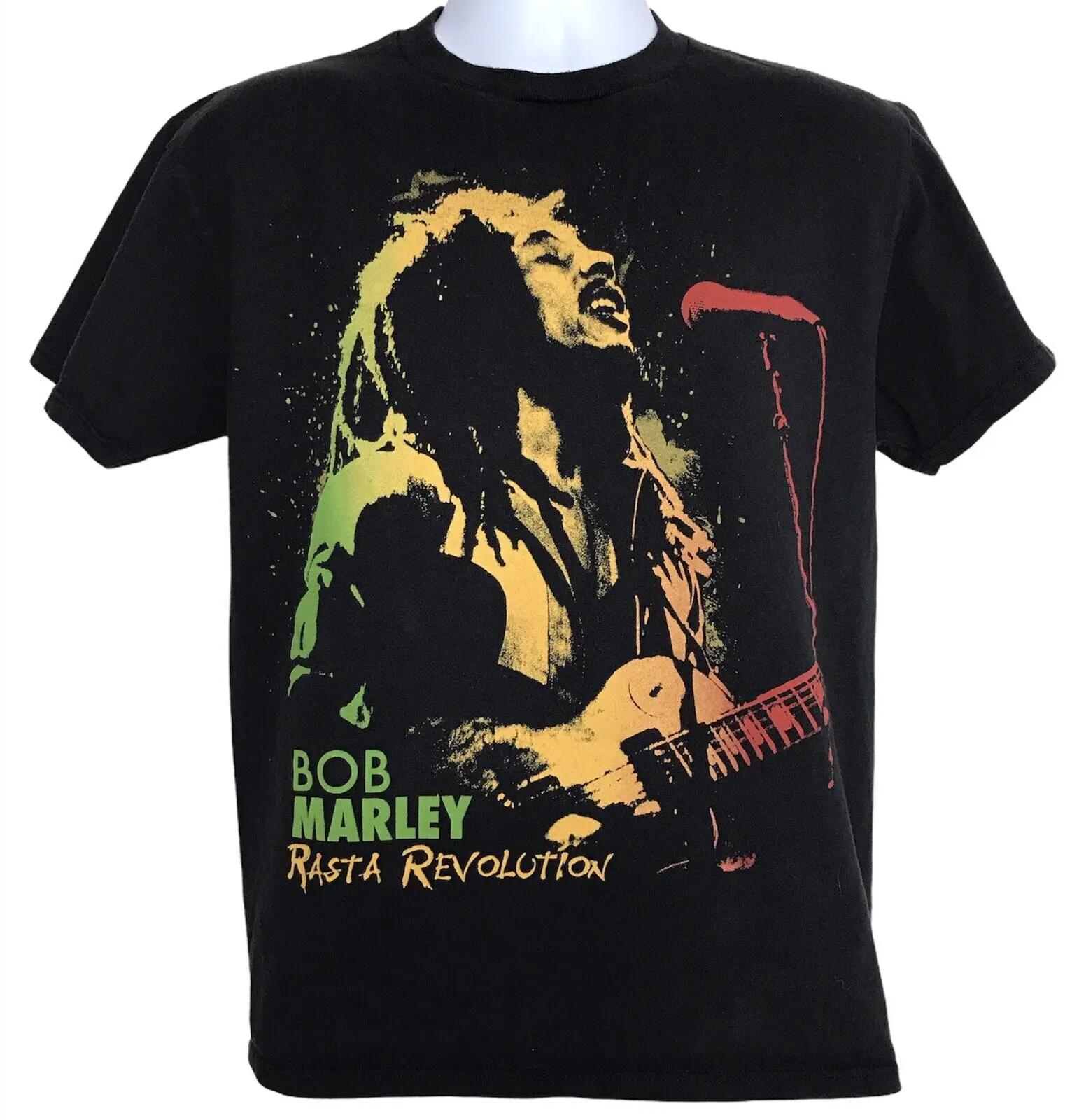 

Bob Marley Rasta Revolution Big Face Rap Style T Shirt 2008 Medium - Men s Summer Cotton Graphic Tee 5XL