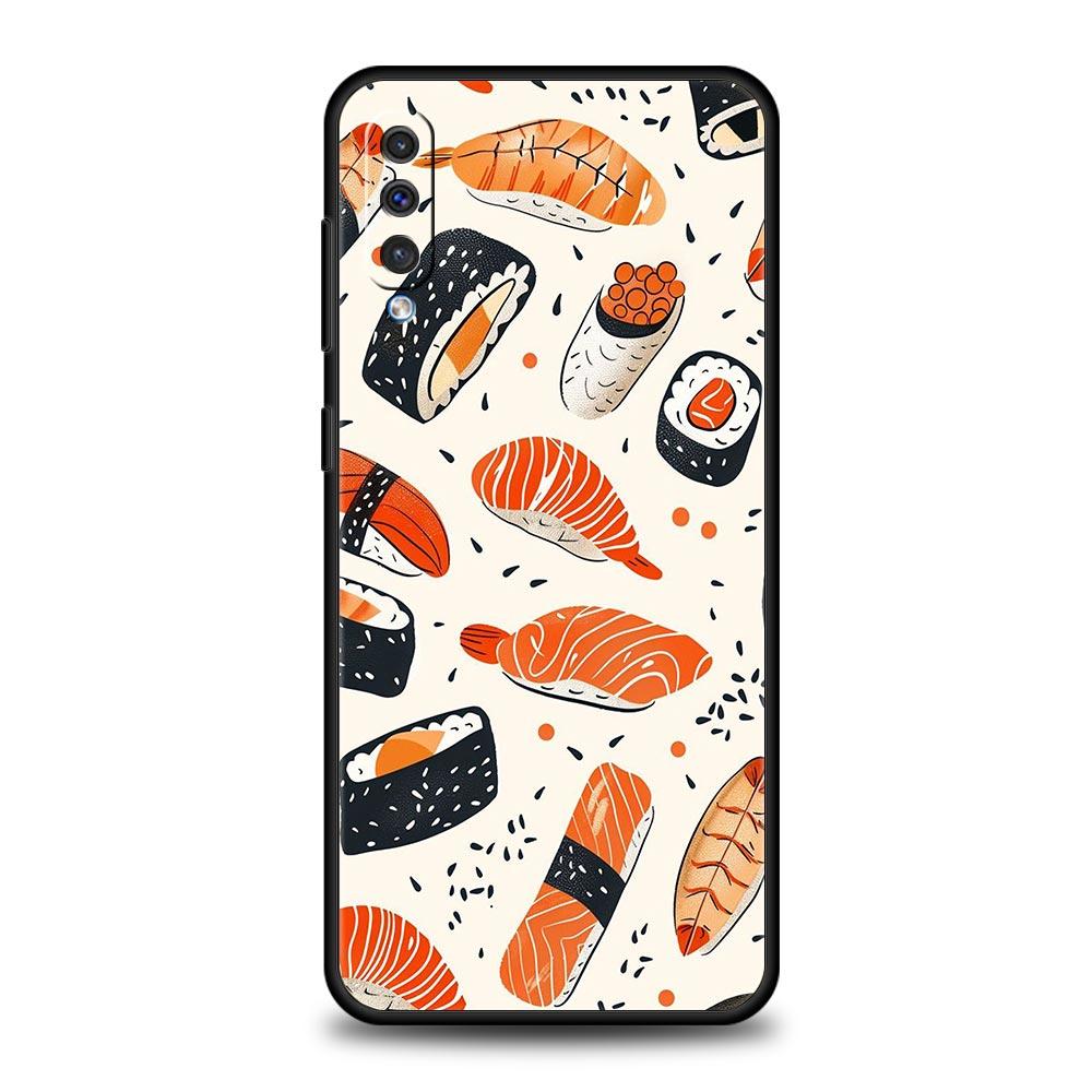 Милый мультяшный чехол для телефона с суши для Samsung A56 A36 A26 A24 A12 A14 A16 A50 A70 A20E A22 A30 A40 A34 A54 A42 A52 5G A04s A06