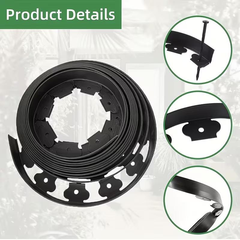 1set Garden Isolation Belt Kit Garden Edge Strips With 30 Ground Nails Anchors For Garden Lawn Isolation Garden Accessories