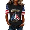 Womens Short Sleeve Crew Neck T Shirt with Printed and Letter Graphic Casual Fit Top for Everyday Wear
