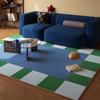 VIKAMA Vintage Living Room Carpet Luxury Mid-Century Red Sofa Coffee Table Rug Bedroom Bedside Carpet Home Decoration